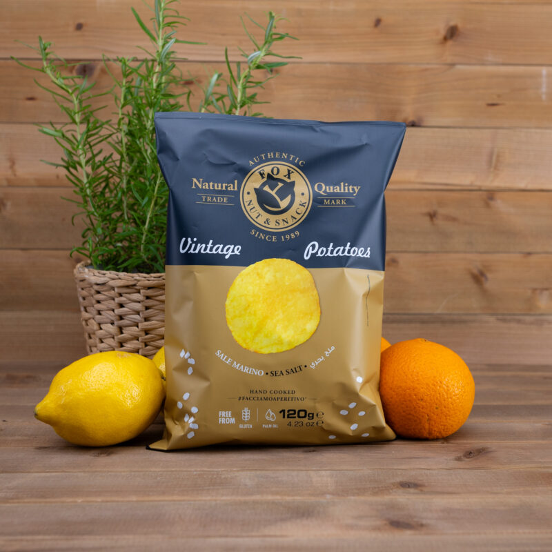 Chipsy ziemniaczane z solą morską 120g Fox Italia