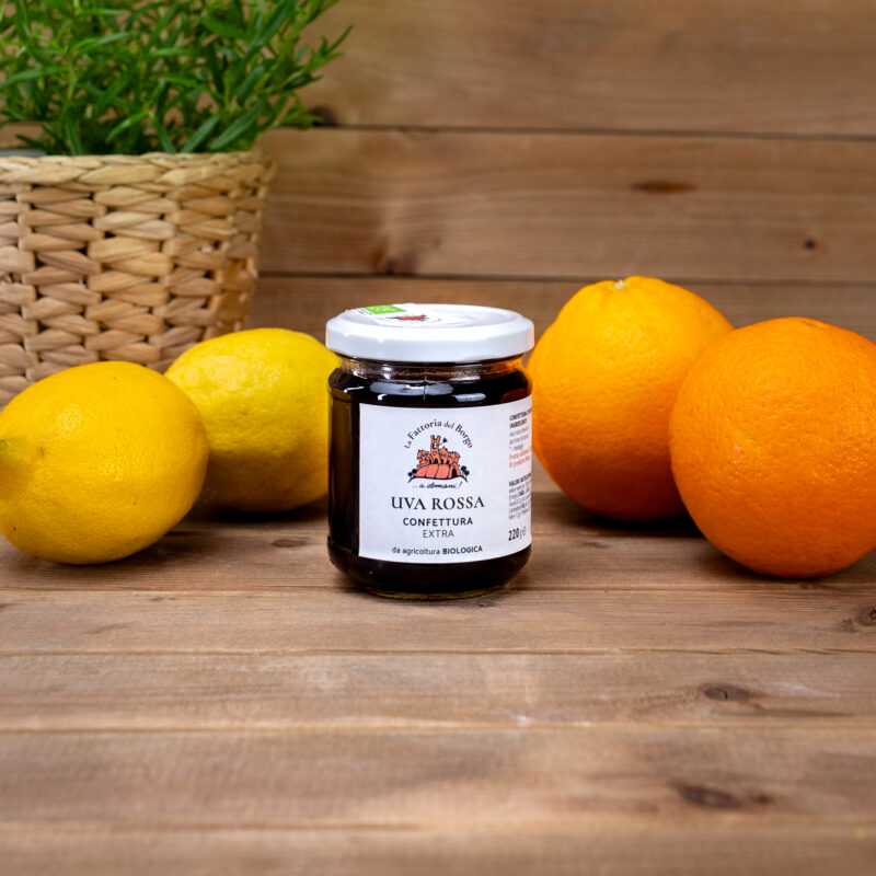 Konfitura z czerwonych winogron z produkcji ekologicznej 220g Fattoria del Borgo