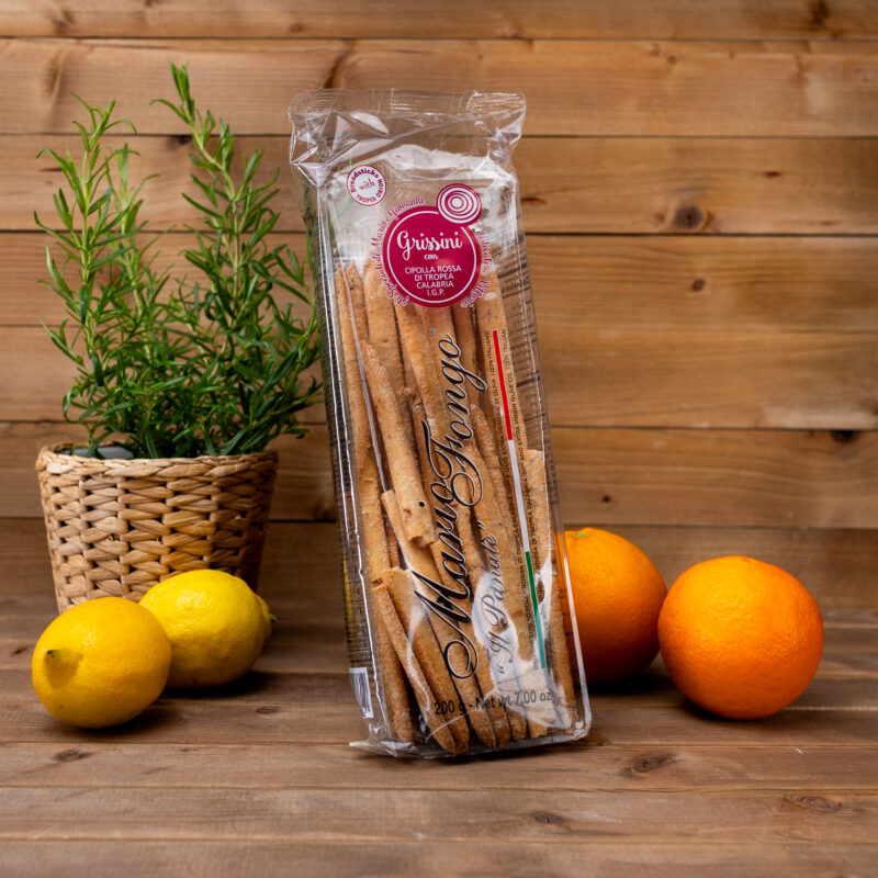 Grissini z czerwoną cebulą z Tropei 200g Mario Fongo