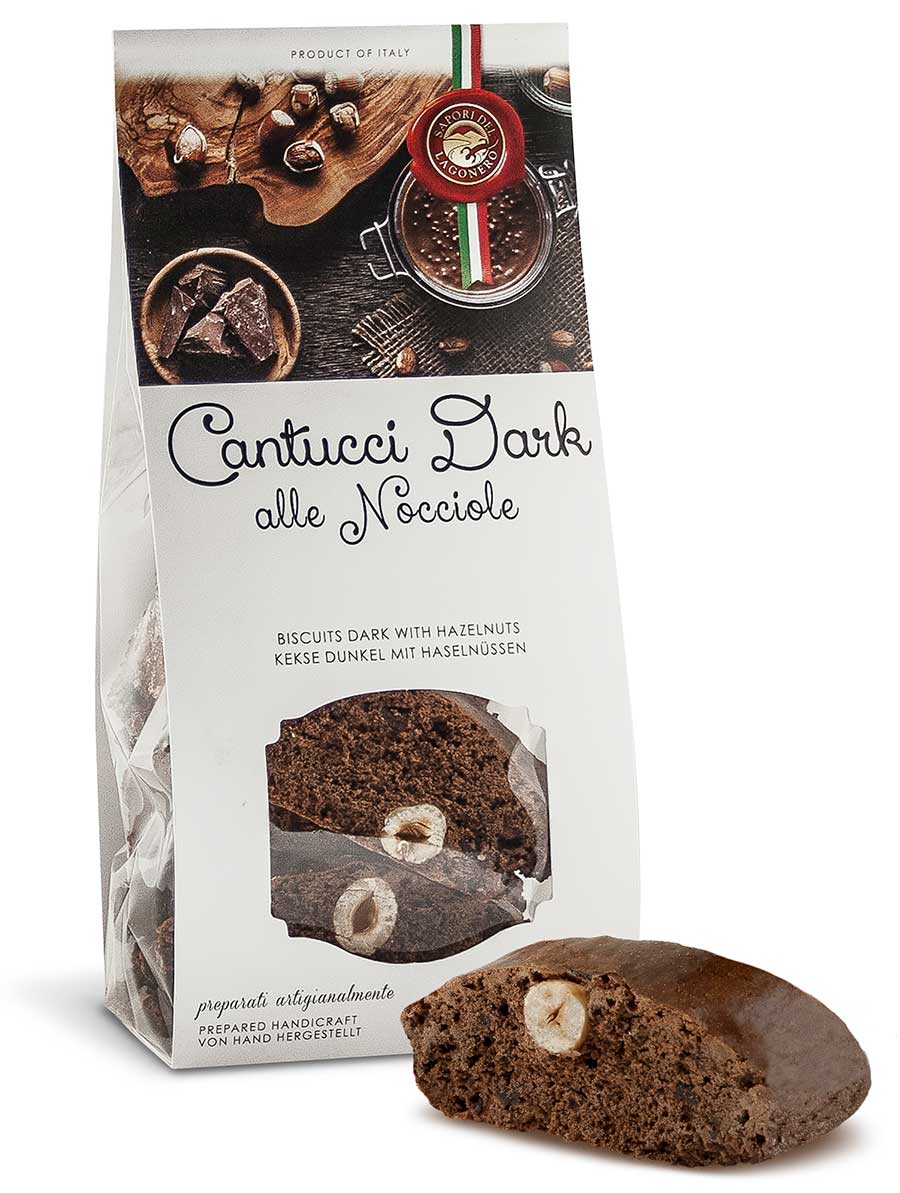 Ciastka Cantucci Dark z orzechami laskowymi 200g Sapori del Lago Nero - obrazek 3